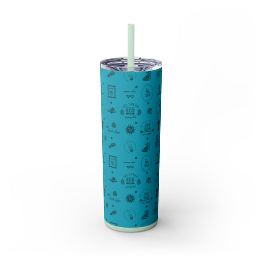 Miami Blues - Skinny Tumbler with Straw, 20oz