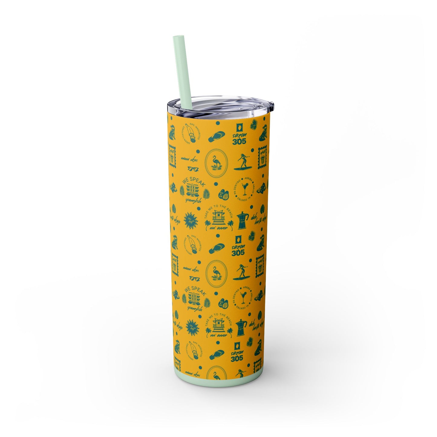 Sunshine Yellow - Skinny Tumbler with Straw, 20oz